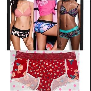 New Victoria’s Secret Pink panties PINK logo boyshort pink cotton pink sparkle